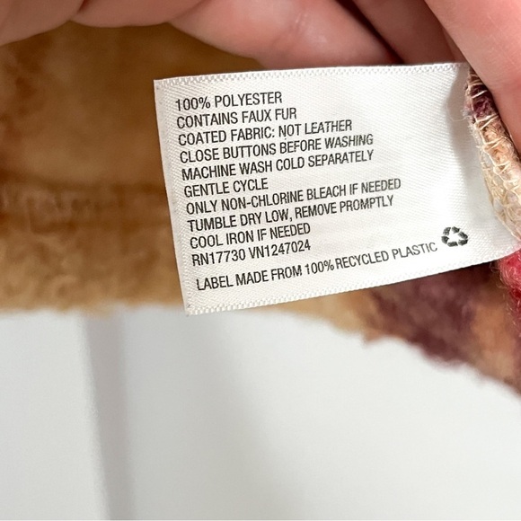 Knox Rose Sherpa Blazer Size Medium Plaid Colorful Jacket Fuzzy - Picture 7 of 8